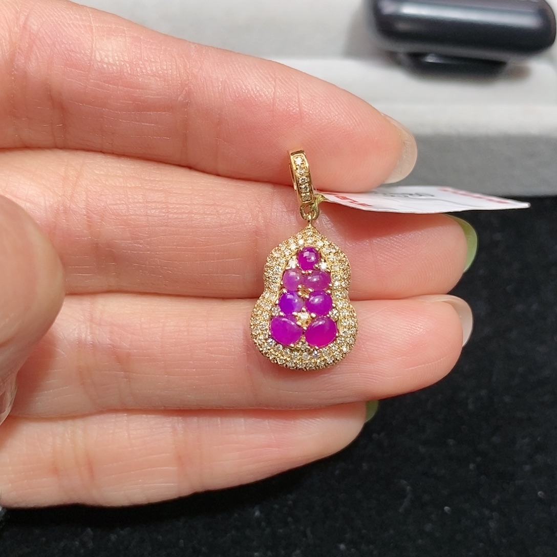 苏纪石（舒俱来）18K金镶嵌吊坠(不含链)