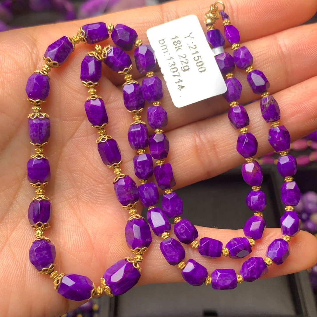 苏纪石（舒俱来）18K金镶嵌项链