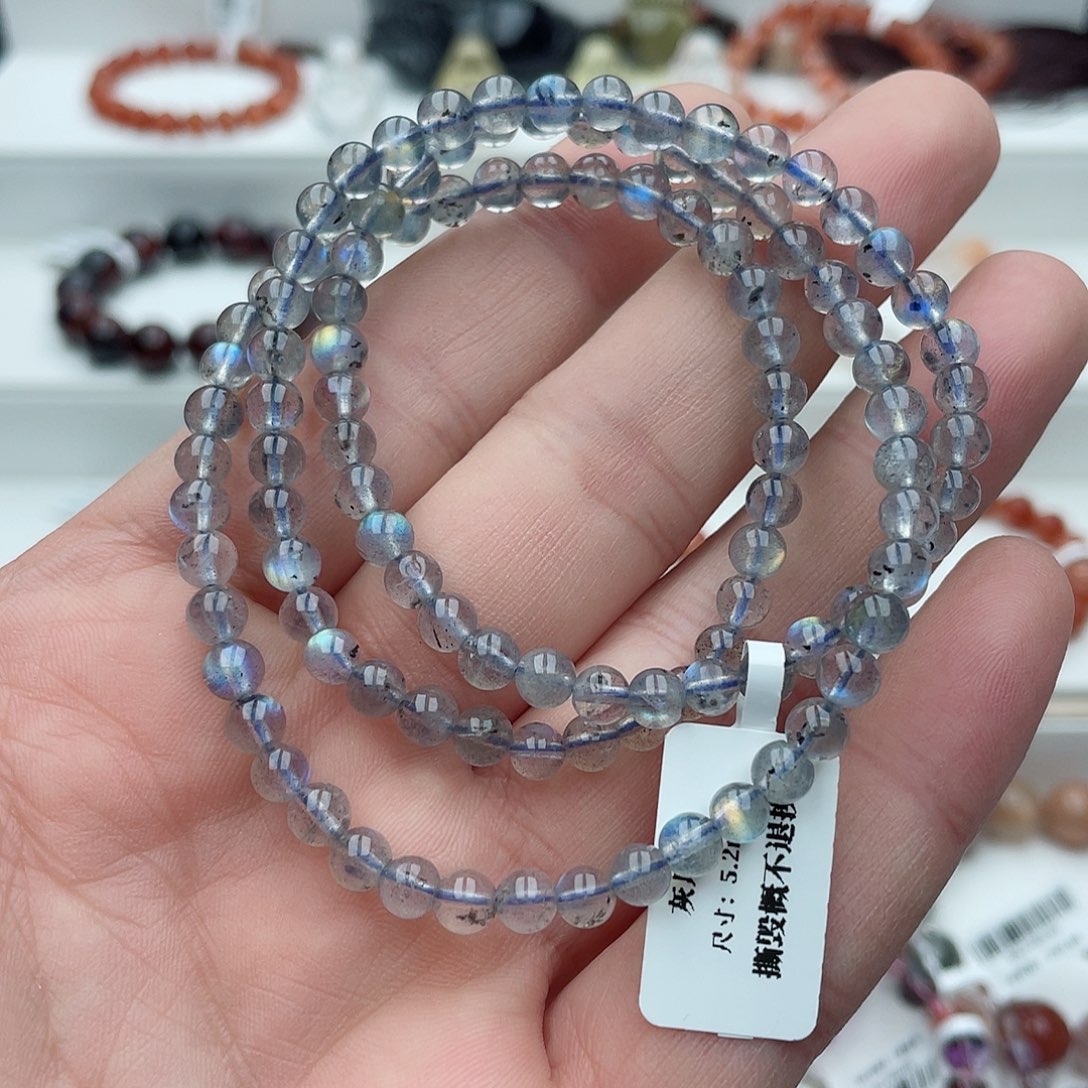 水晶手链未镶嵌灰月光5.2mm