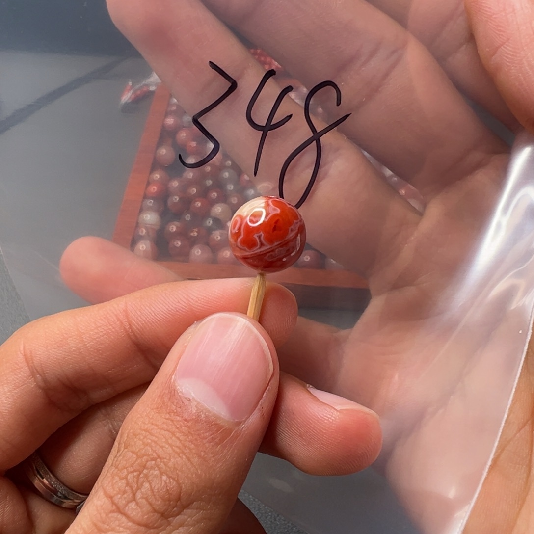 南红玛瑙未镶嵌348号南红单珠12+