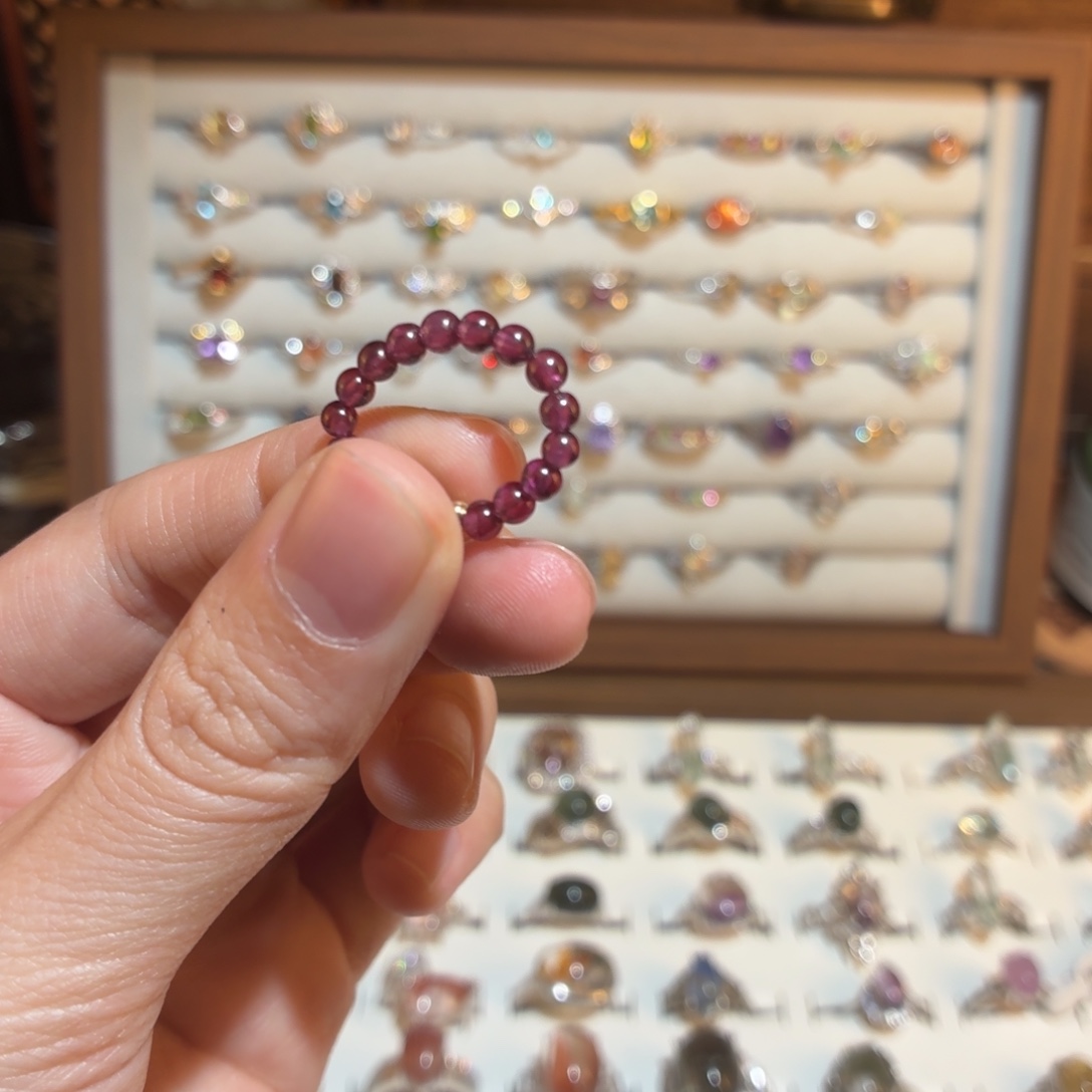 烟晶戒指银S925镶嵌