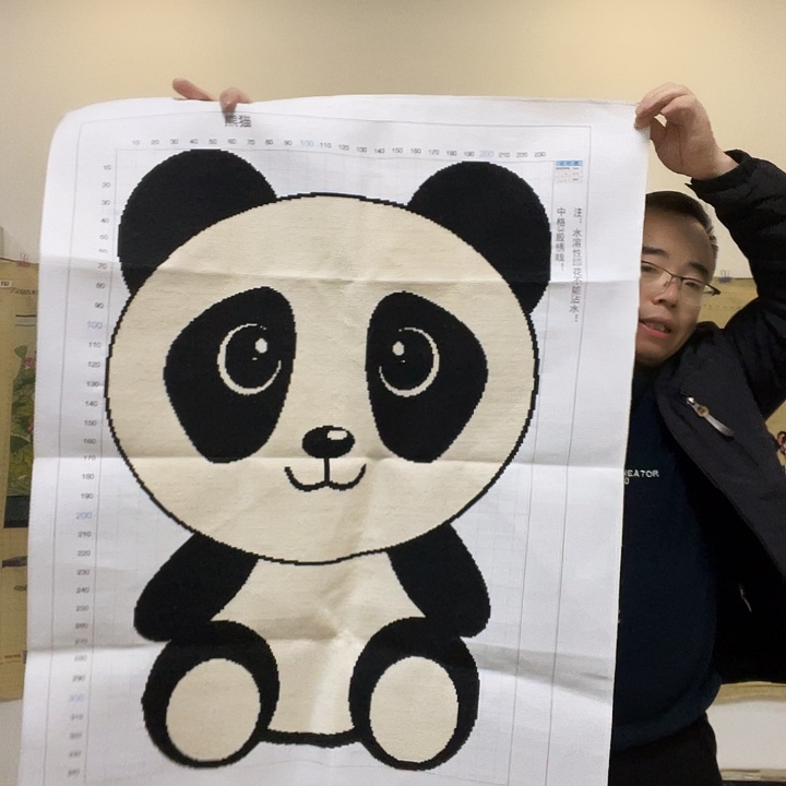 棉手工十字绣成品大熊猫福利