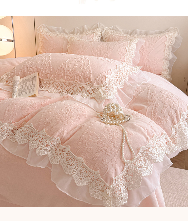 韩版公主风床盖四件套