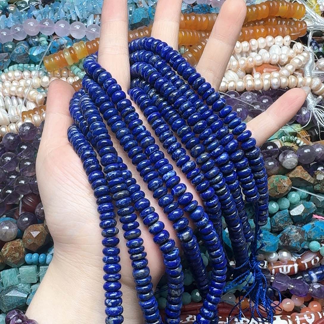 玛瑙/玉髓合金珠宝半成品一条8m青金算盘