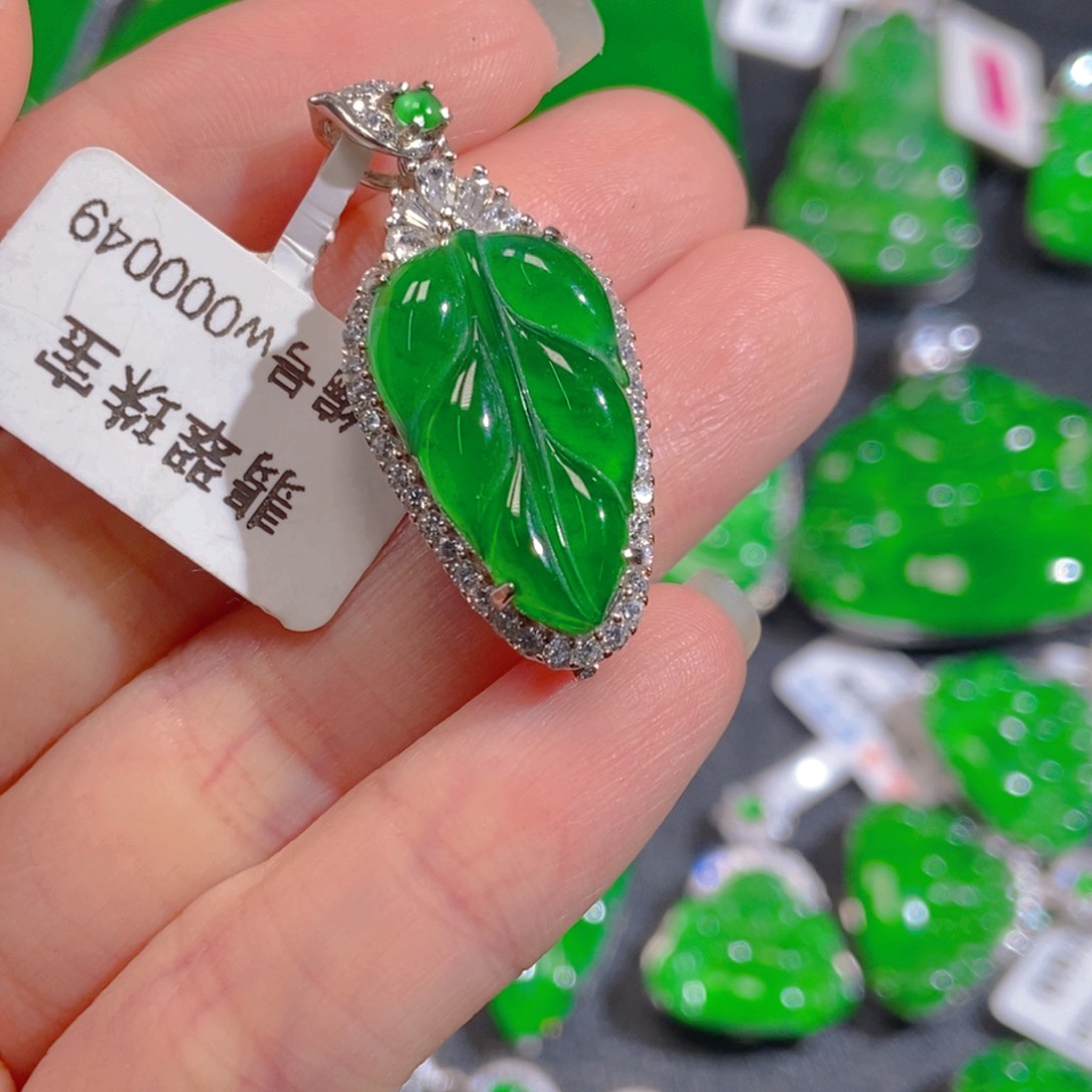 翡翠银S925镶嵌吊坠(不含链)