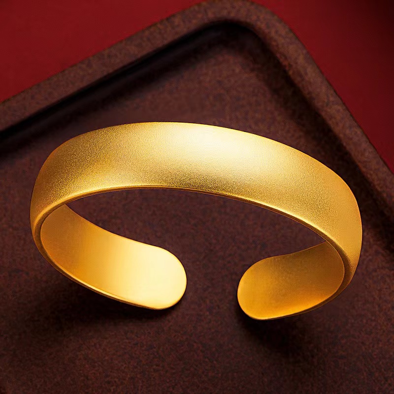 铜合金手镯 【开口卡14mm古法素面大镯子】实心传承简约复古可调节