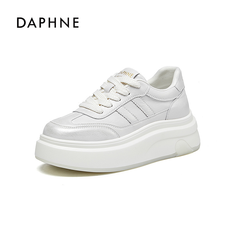 达芙妮防滑秋季低帮增高板鞋休闲板鞋厚底百搭小白鞋休闲鞋J