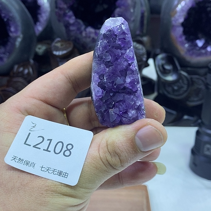 水晶1未镶嵌紫晶镇小摆件