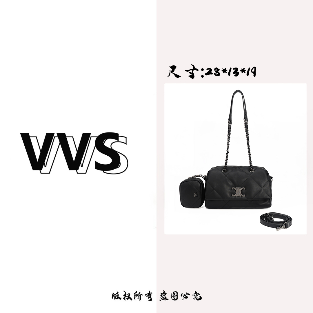 【VV专属】女士潮流时尚经典气质手拎单肩包GQ-66500-X黑