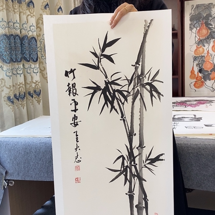 国画纯手绘国画写意作品34*68