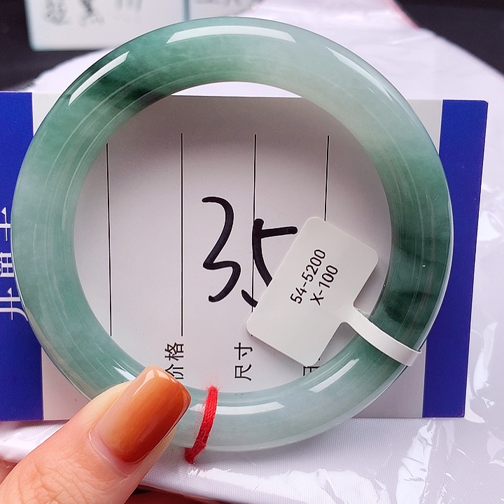 翡翠未镶嵌手镯天然翡翠A货 55圈