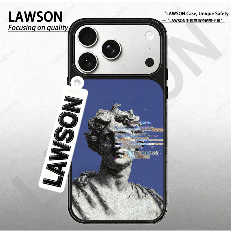 艺术雕像磨砂磁吸黑边苹果17promax/16/15华为小米防摔防汗手机壳