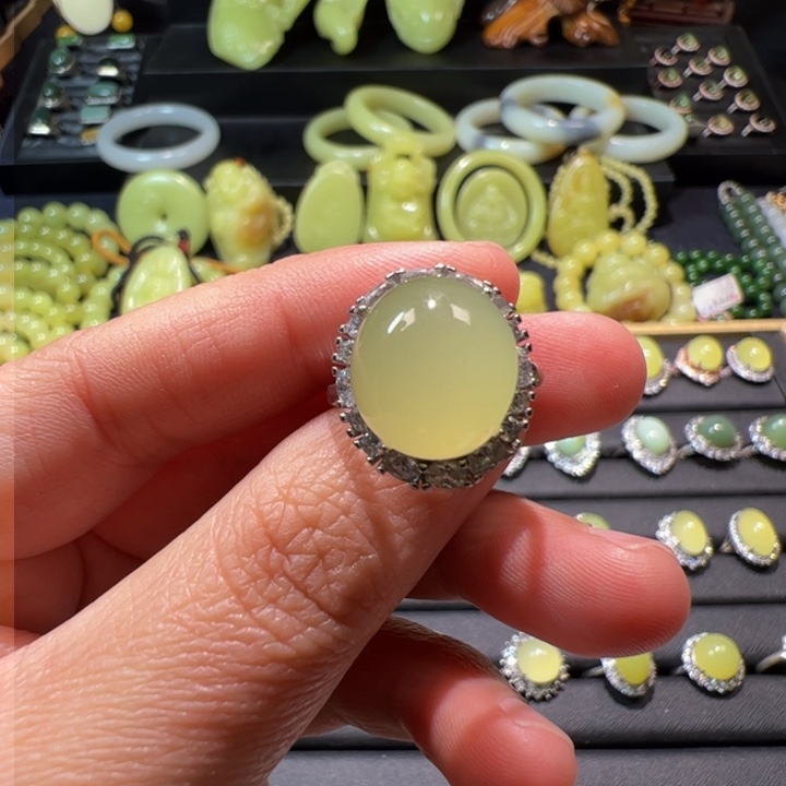和田玉（黄玉）颈饰银S925镶嵌