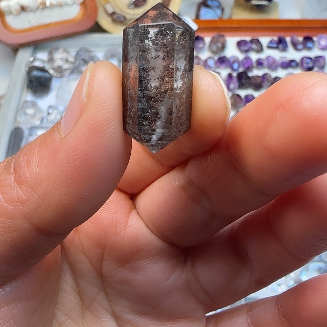 珠宝半成品未镶嵌水晶幽灵双尖