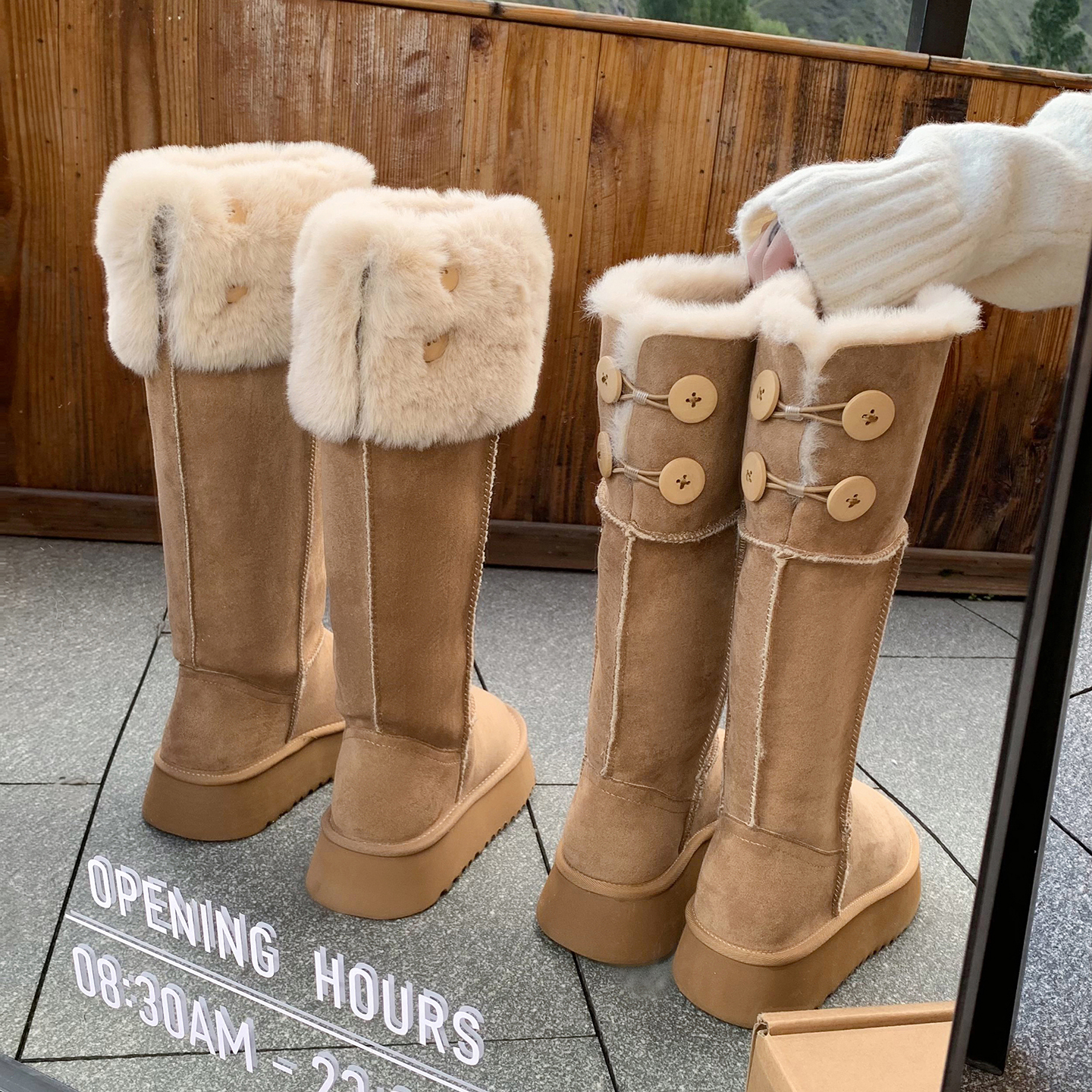 增高时尚工坊雪地靴保暖加绒长筒加厚靴子冬季女靴高筒