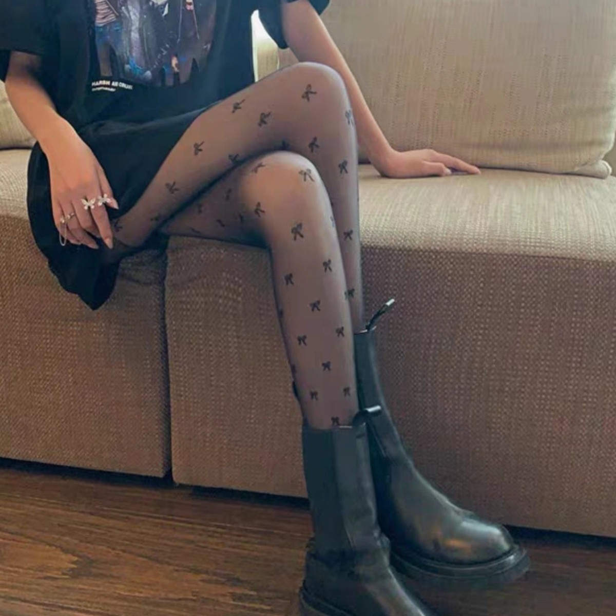 【大蝴蝶】80-180爆款中筒袜袜子性感睡衣夏蕾丝吊带睡裙家居服016