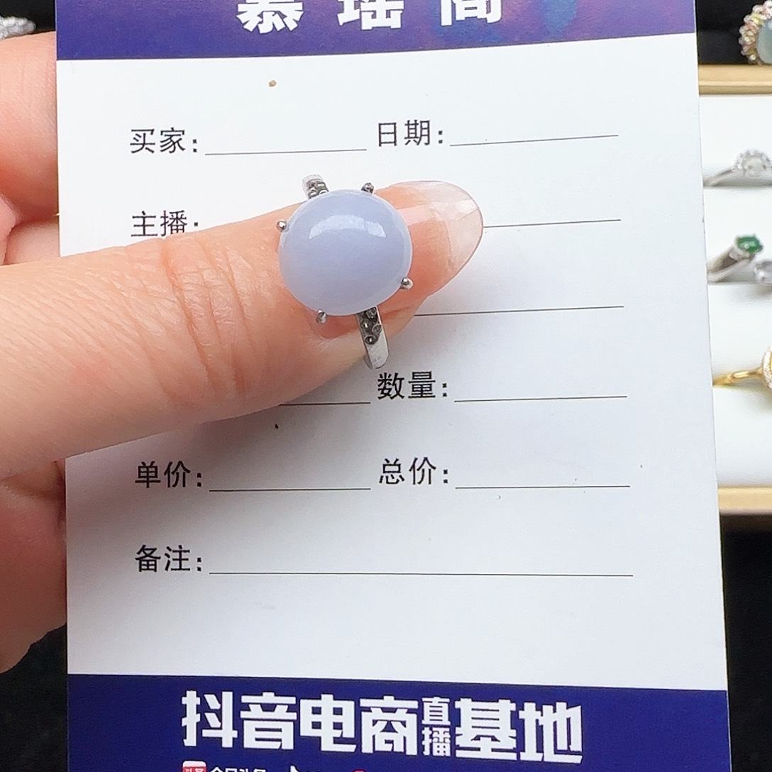 翡翠银S925镶嵌戒指缅甸a货翡翠s925银镶嵌戒指