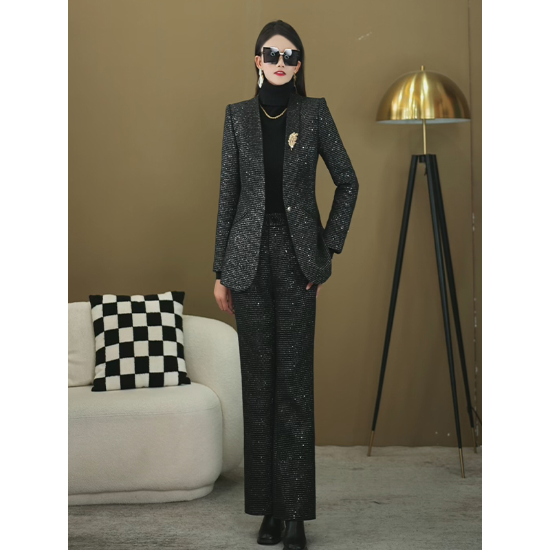 【CiCi小姐】2024秋季新款通勤显瘦时尚女装休闲气质修套装