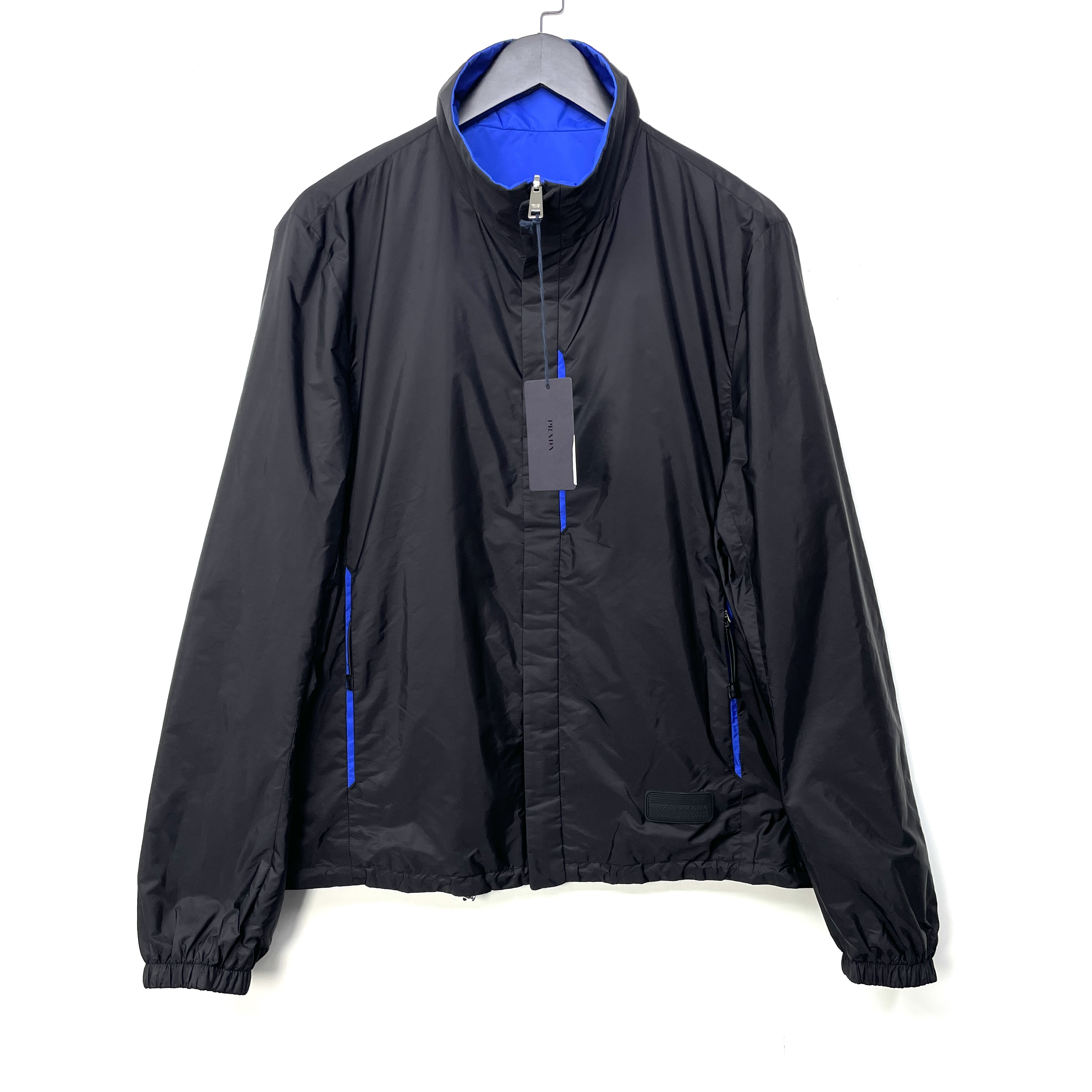 未使用 Prada/普拉达 胶标黑蓝双面穿立领夹克外套