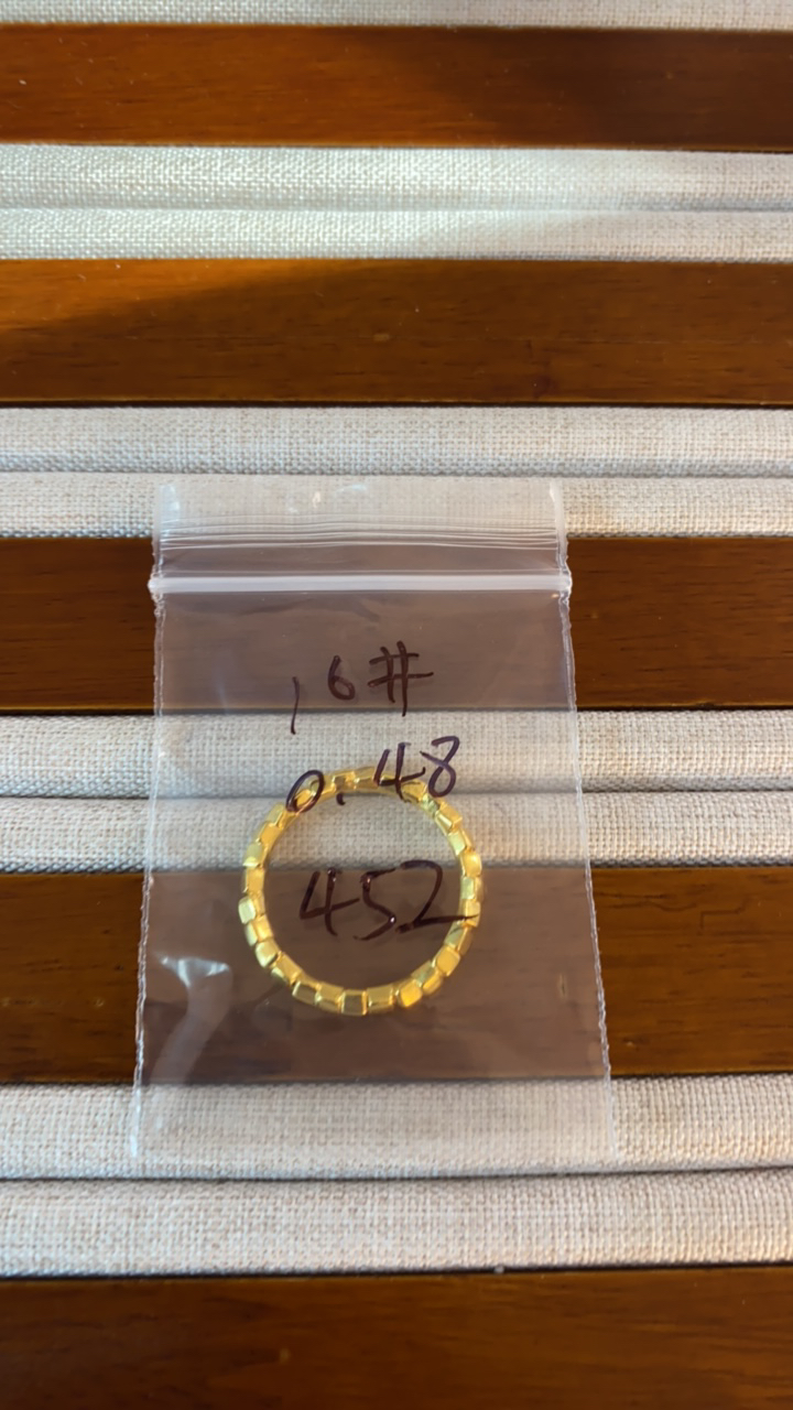 克重0.48 16号 方糖戒指 足金999