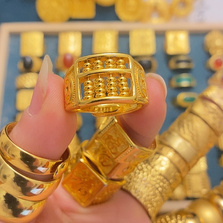 冯***6合金算盘开口戒指