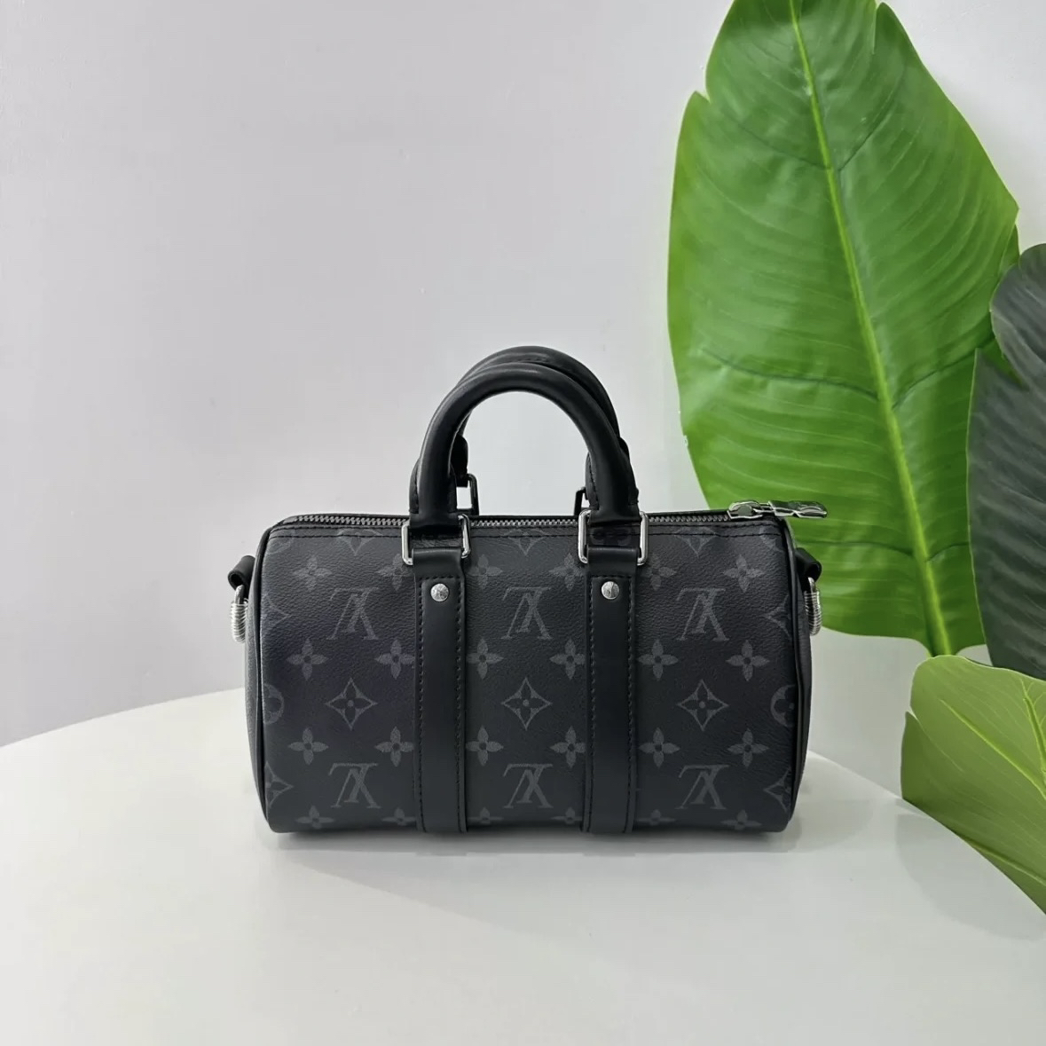 99新 LouisVuitton/路易威登 lv黑老花Keepall 25 