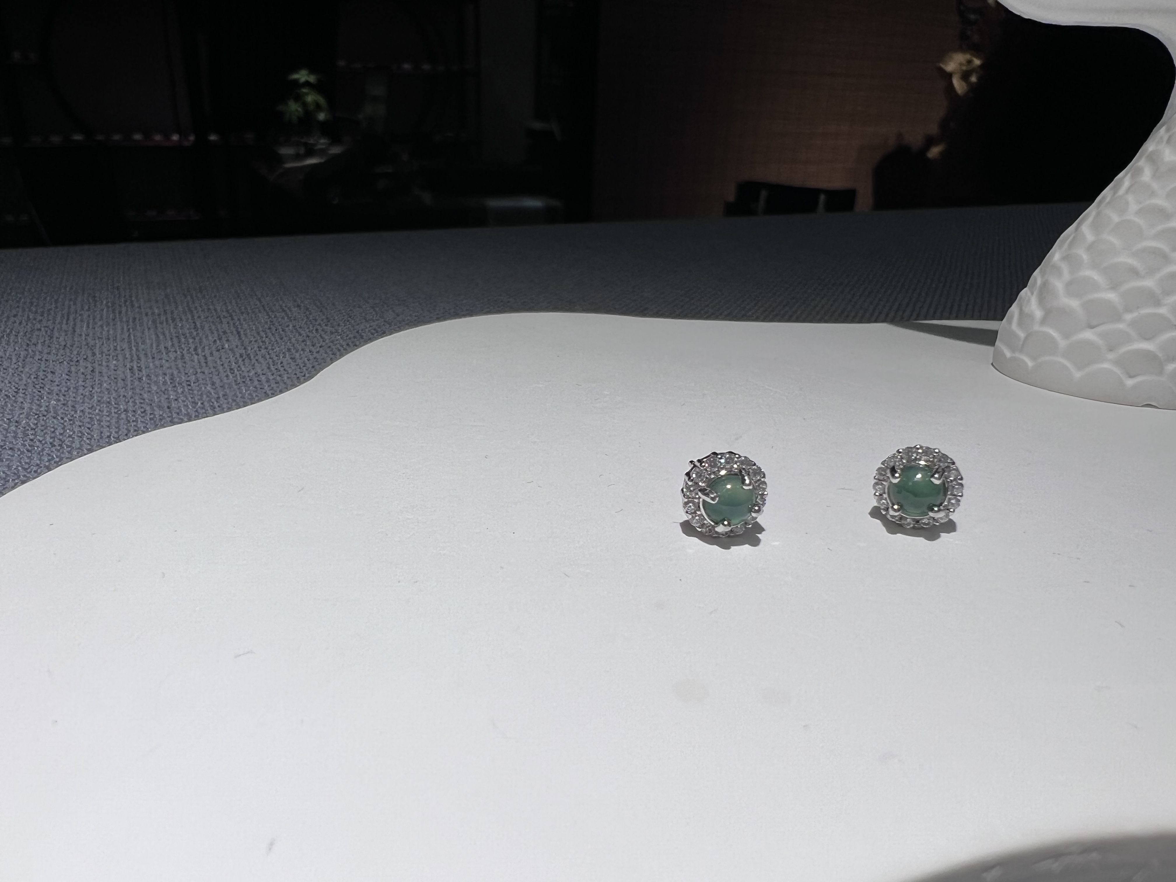 耳钉精致百搭气质翡翠65