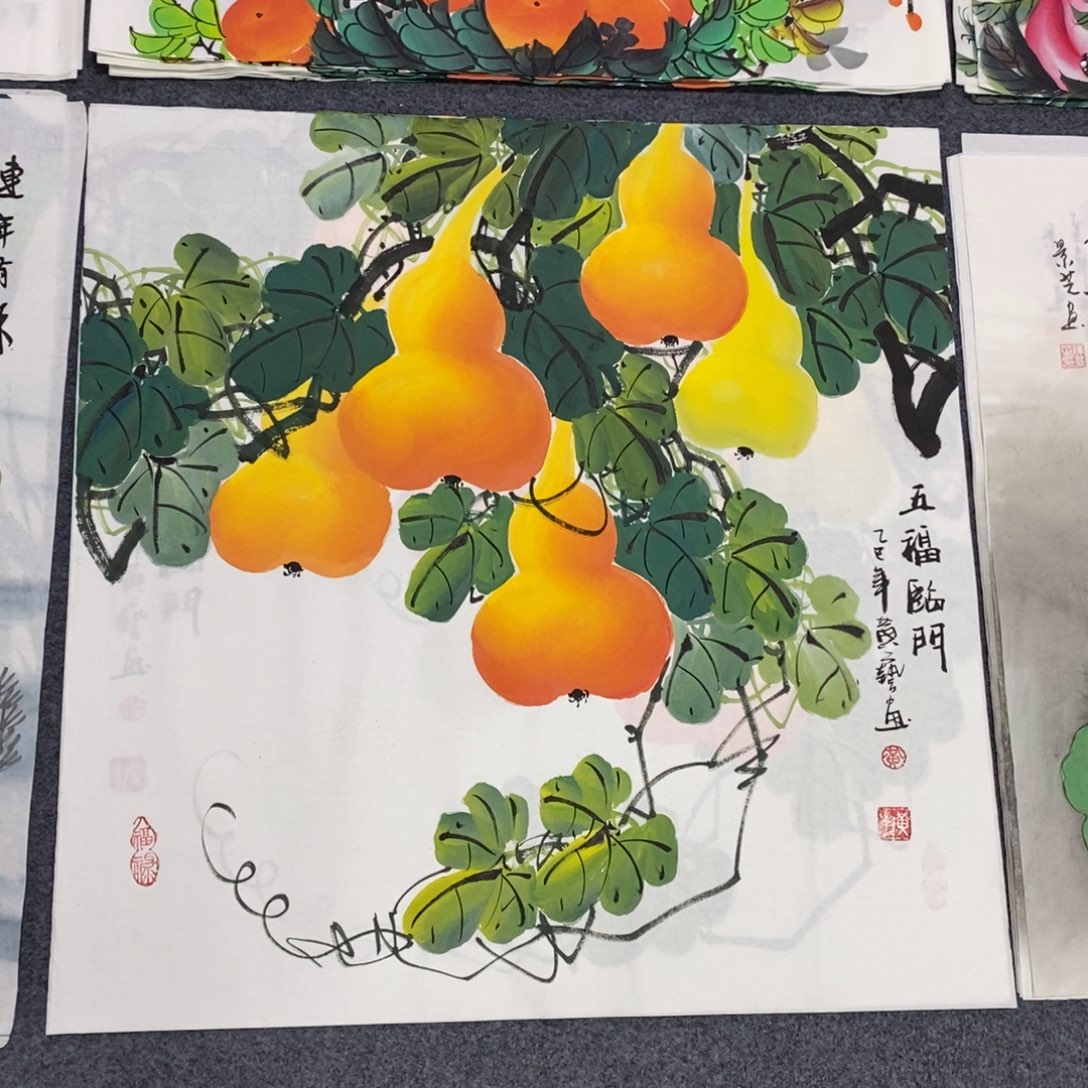 国画尺寸70✖️70精品斗方手绘画