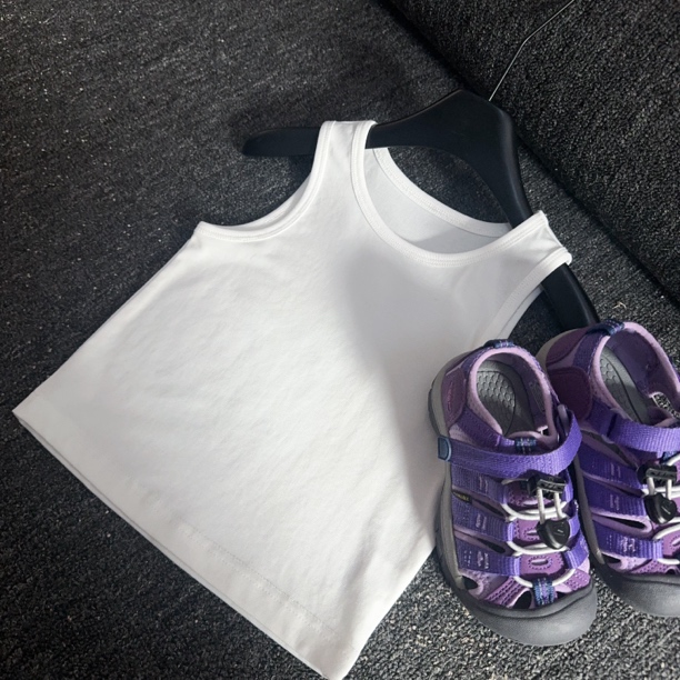 现货MZ.儿童夏季基础百搭天丝纯色莱赛尔面膜背心1620