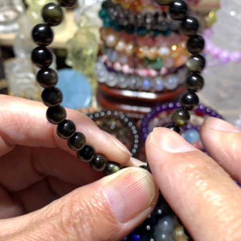 黑曜岩手链未镶嵌6mm手串