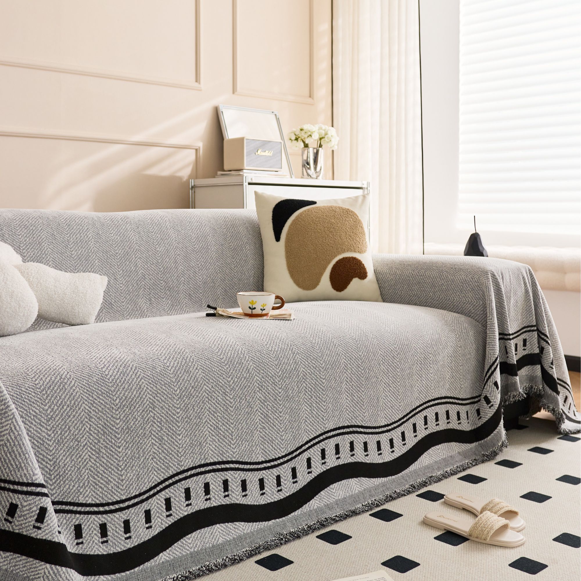 晚颜沙发四季通用防猫抓全盖网红沙发垫简约防滑沙发巾全盖布