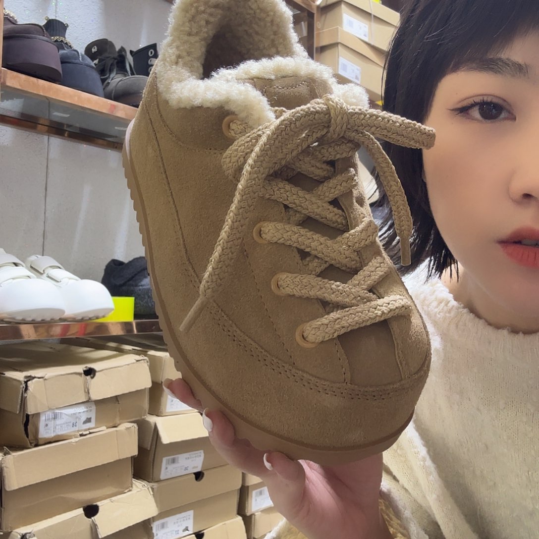 38码反绒皮大棉浅色