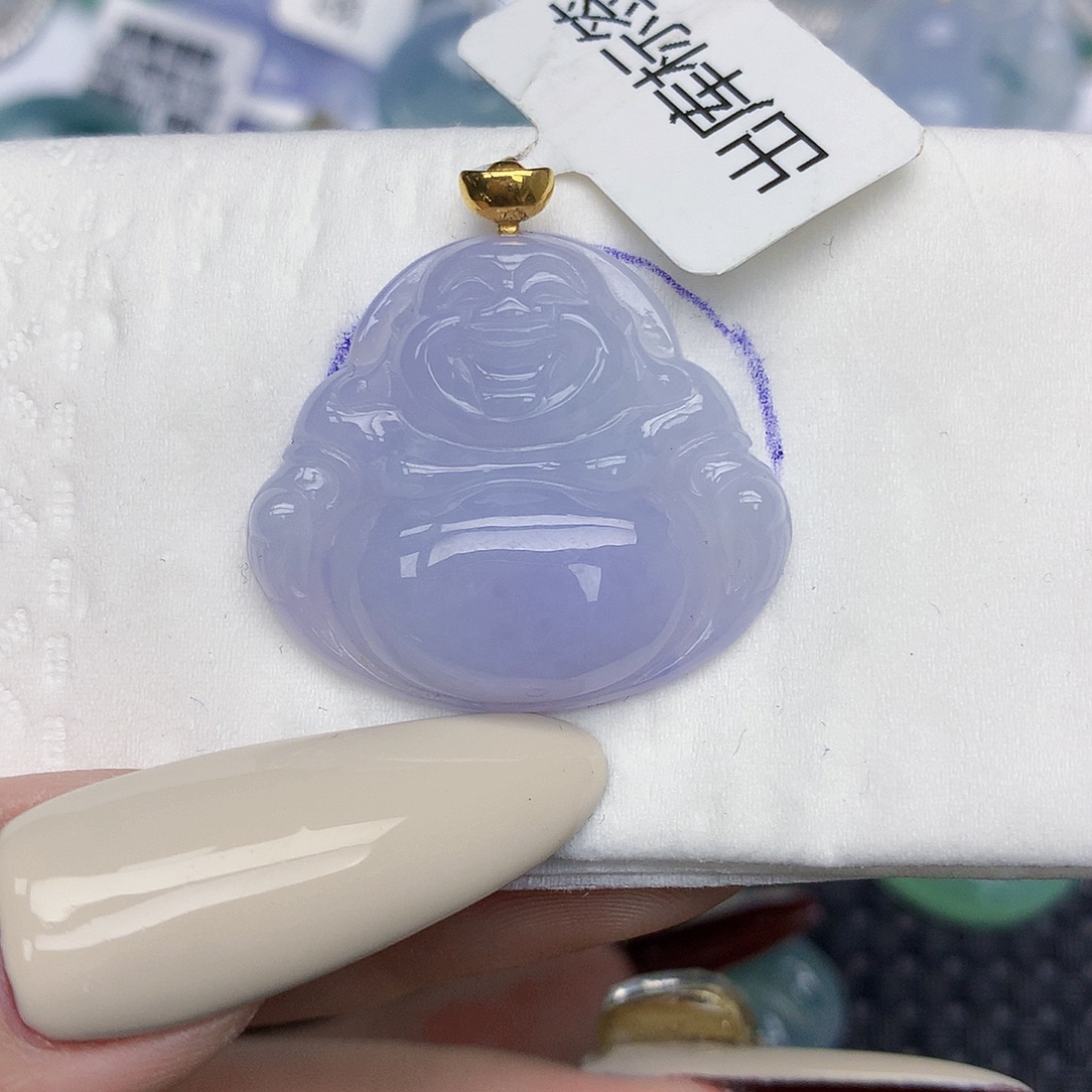 翡翠18K金镶嵌颈饰天然缅甸翡翠a货百元以上9元证书费自理