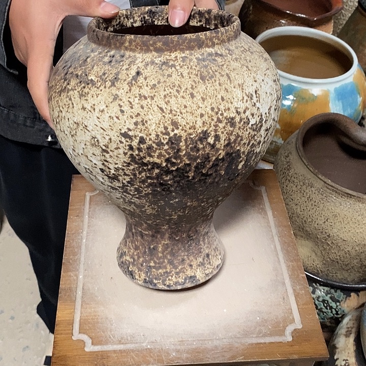 花盆紫砂口14高度29油画……