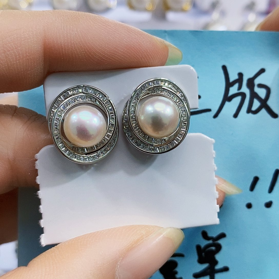 银S925镶嵌淡水珍珠天然药用无核淡水极光炫彩正版珠宝级别