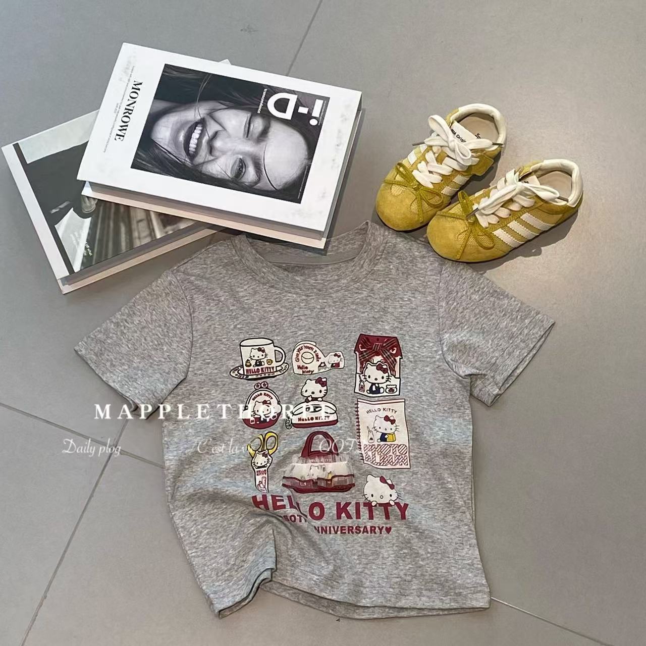 S1351儿童印KT猫短袖T恤