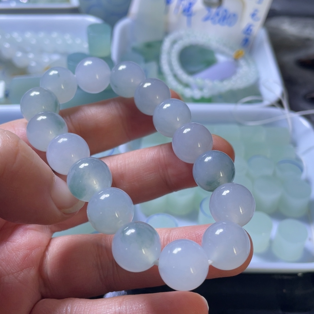 夜***少翡翠未镶嵌手链成品