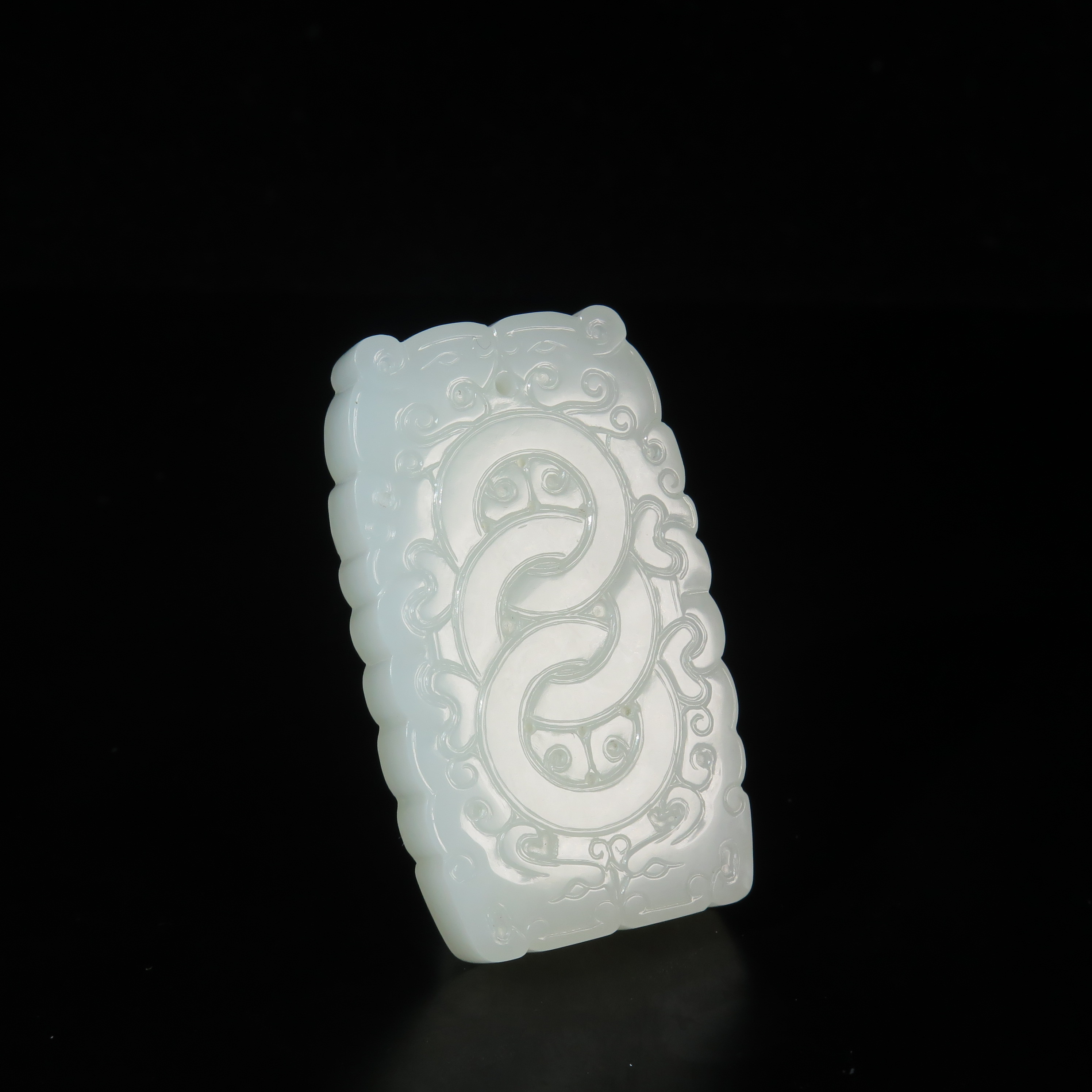 清代盘龙纹玉佩/MZ082985/和田玉/民族文物