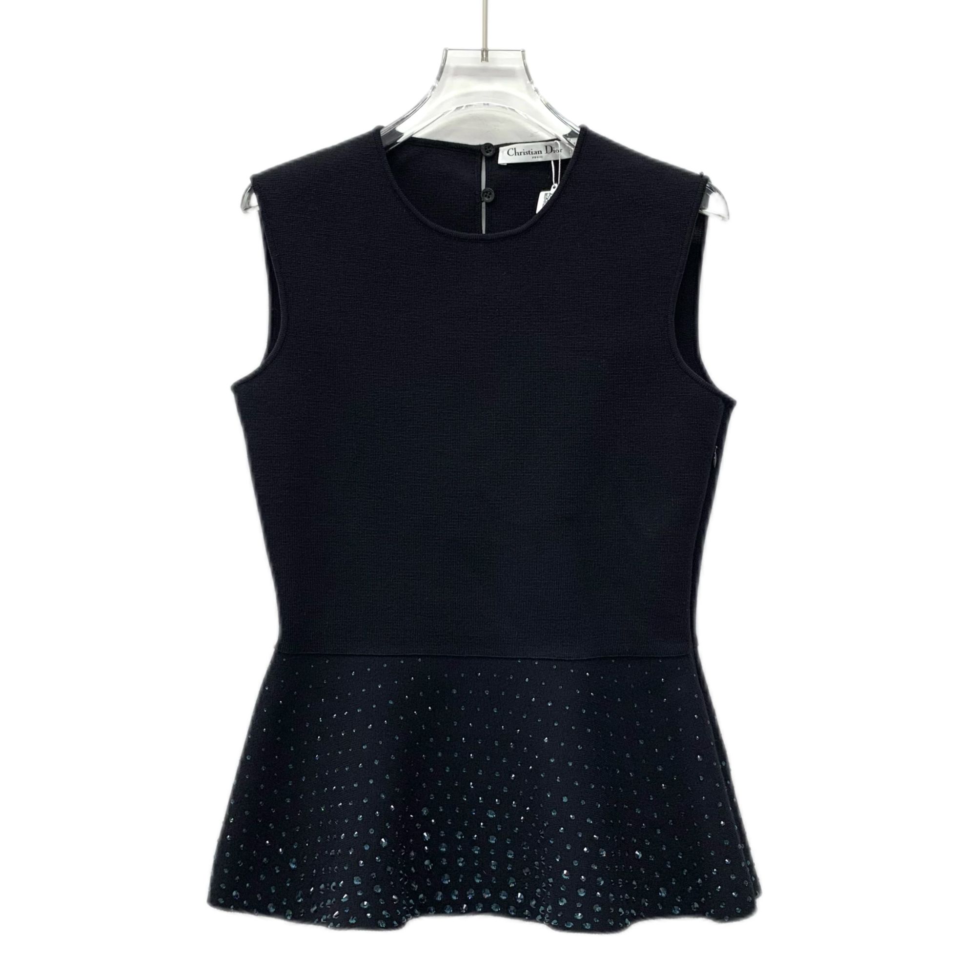95新 DIOR/迪奥 DW0324  镶钻圆领无袖背心上衣 42码