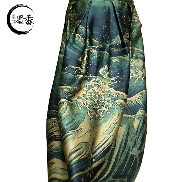 XuanGeMoXiang/轩阁墨香半裙MX226650百搭款62姆米古风香云纱