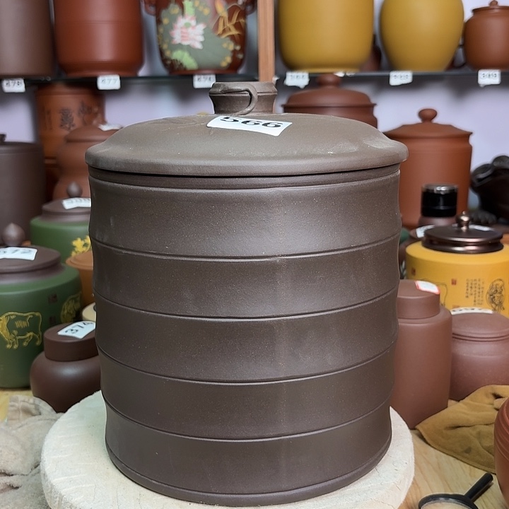 茶叶罐紫砂八饼茶叶罐处理556