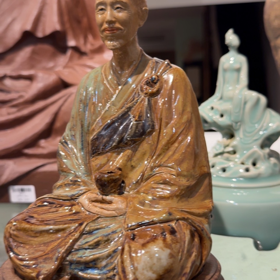 摆件弘一法师雕塑香炉作品