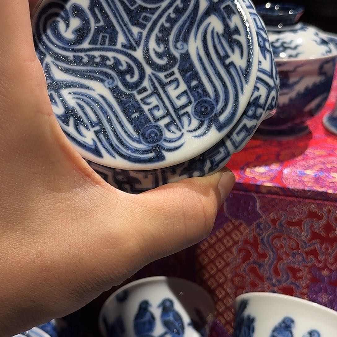 老***叶摆件陶景德镇高端茶器饕餮盖置
