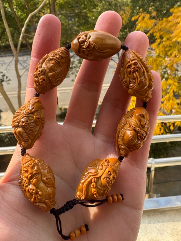 橄榄核核雕尺寸19地府题材手工文玩手串手持挂件精品核雕核质红润