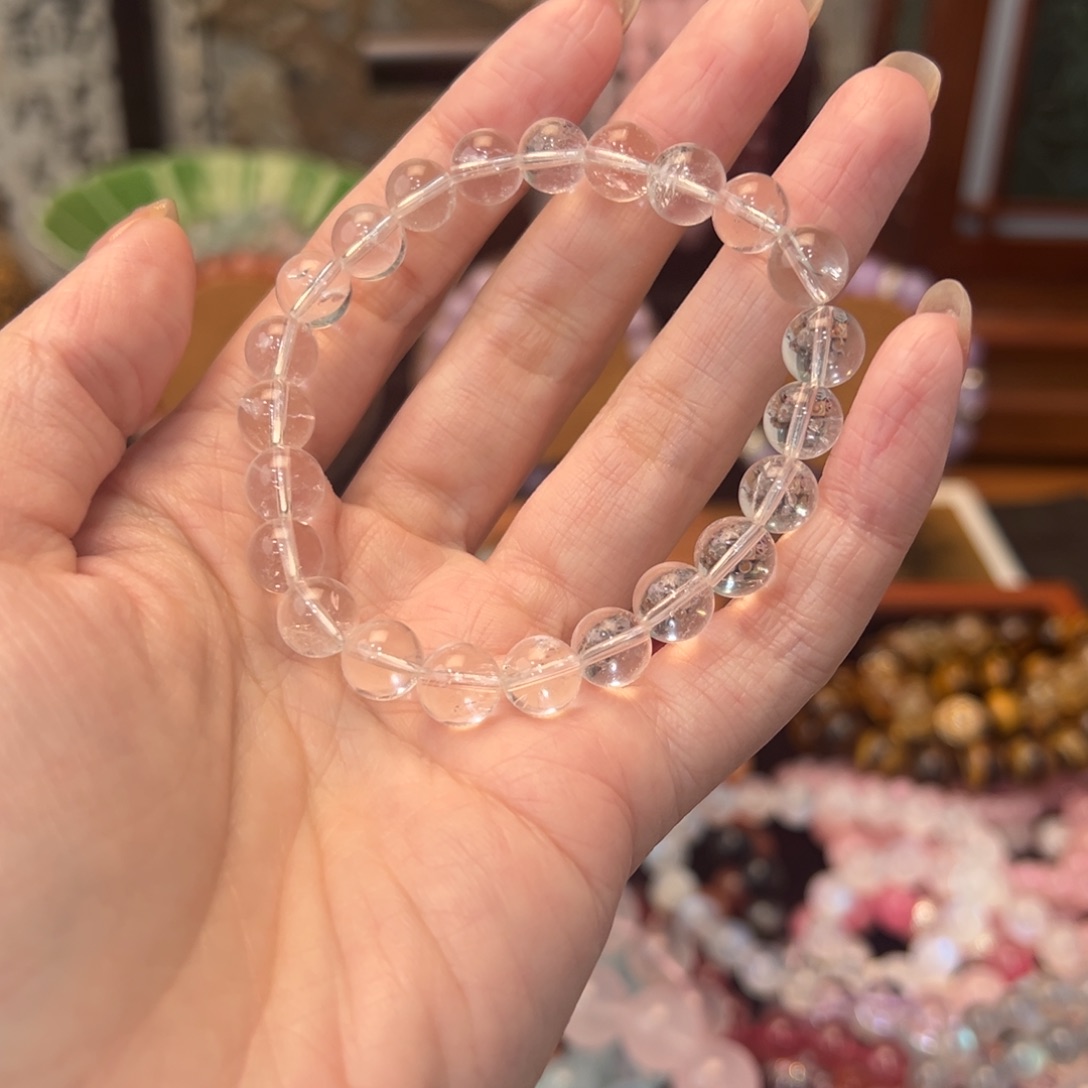 水晶手串未镶嵌白水晶素圈