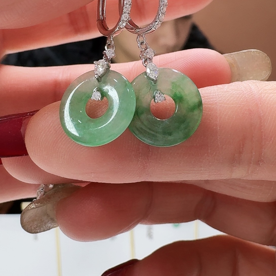 翡翠耳饰18K金镶嵌✨**✨耳饰