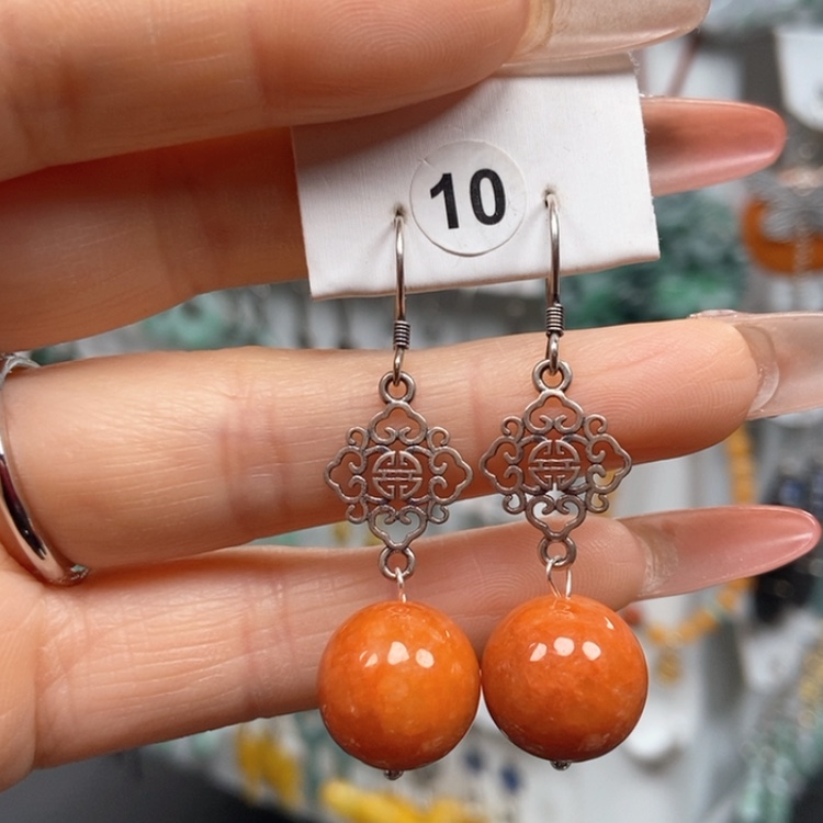 【闪购商品】翡翠耳饰银S925镶嵌优化