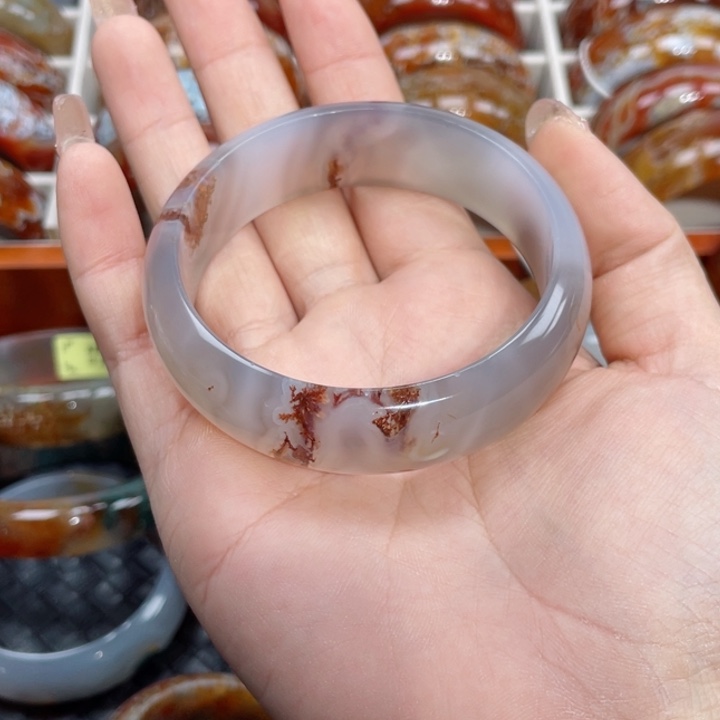 【闪购商品】玛瑙/玉髓手镯未镶嵌祝**运60