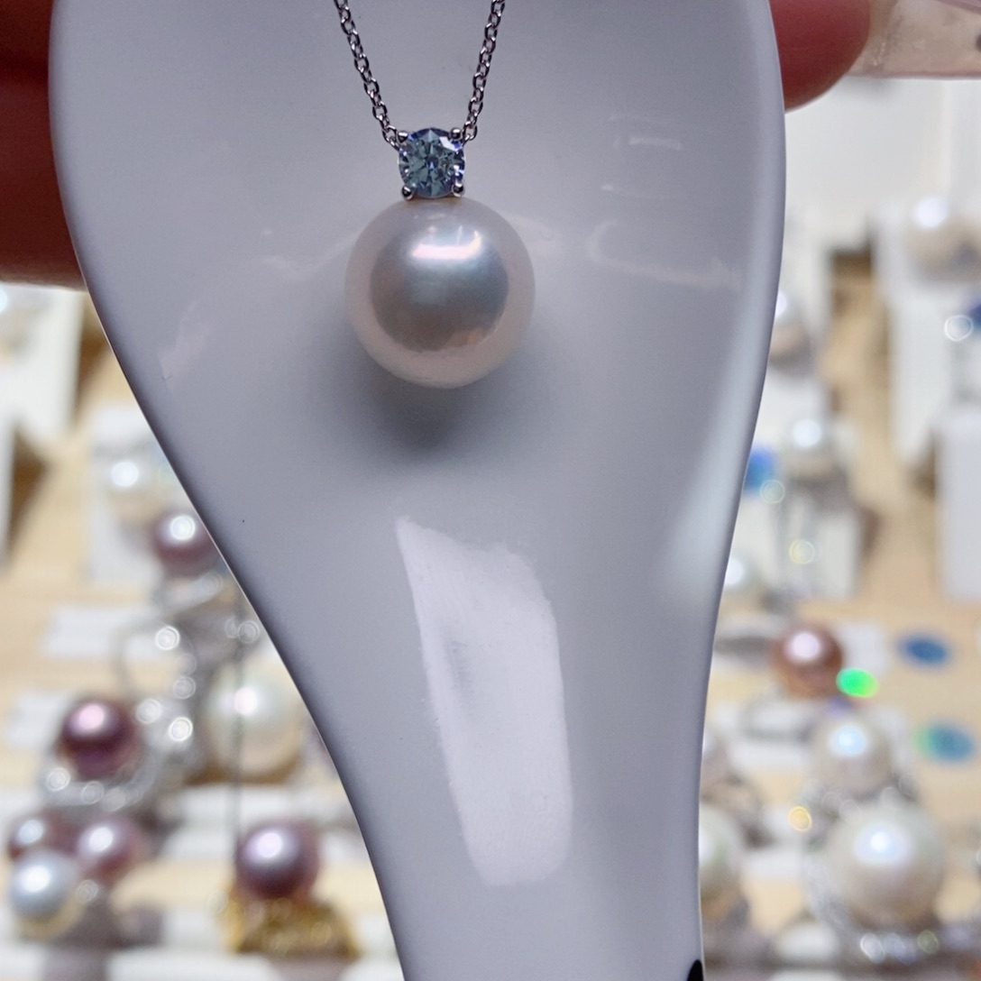淡水珍珠吊坠(赠链)银S925镶嵌