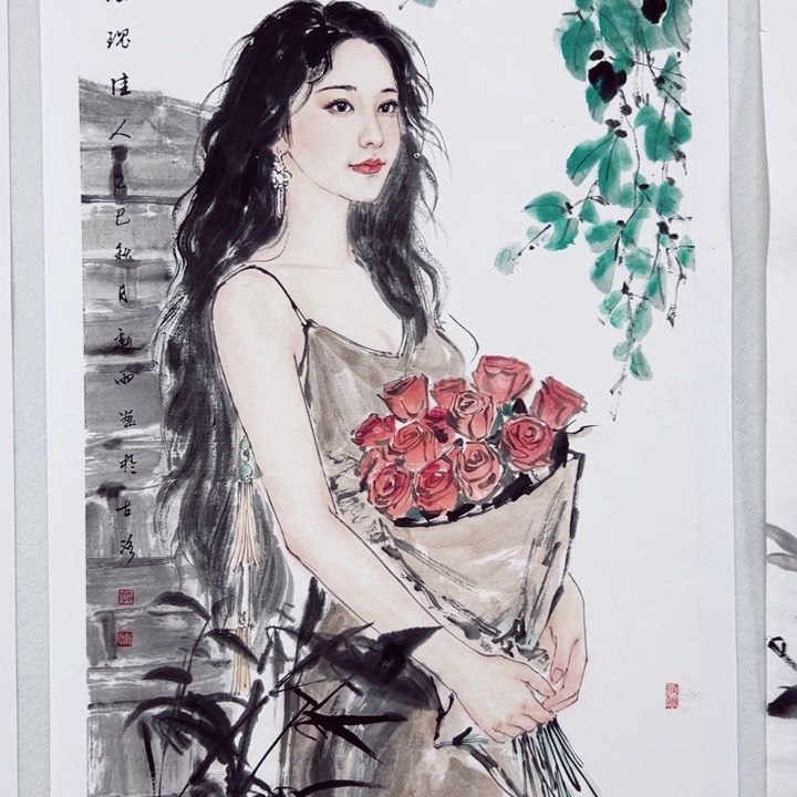 国画郭新雨老师写实人物画